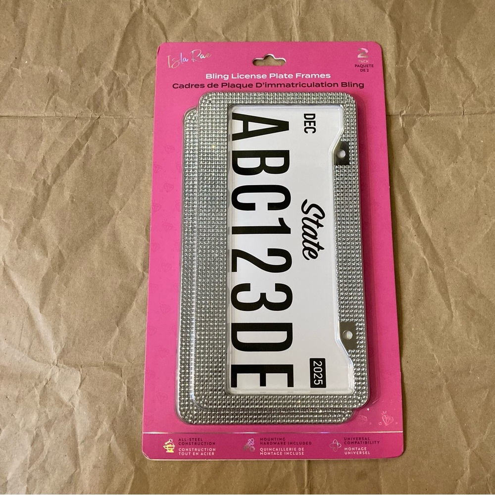 isla rae bling license plate frames
